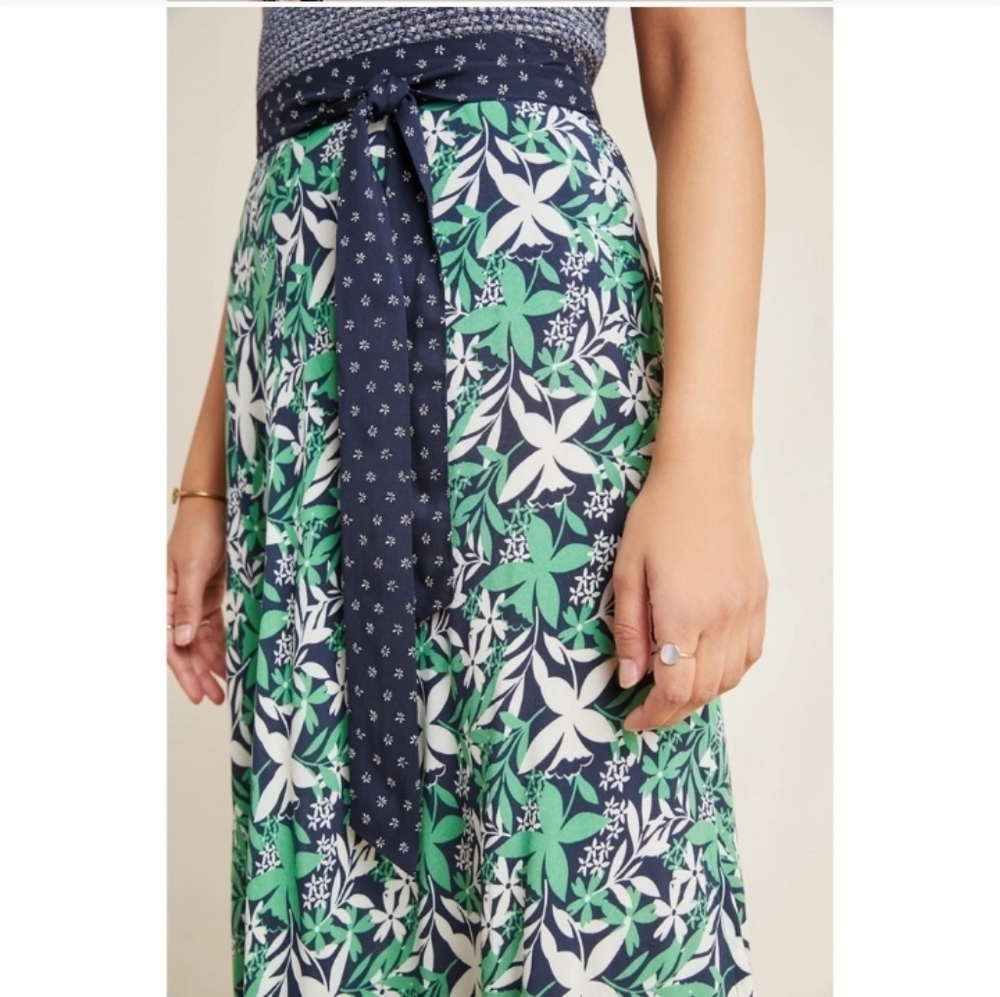 🦚Anthropologie Velvet By Graham & Spencer Susannah Wrap Midi Skirt. Size S - Picture 3 of 15